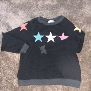 Wildfox Crew Neck Cotton Star Sweatshirt